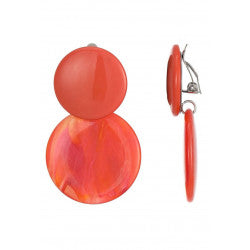 Boucles clips Nuala orange rose corail BELLE MISS