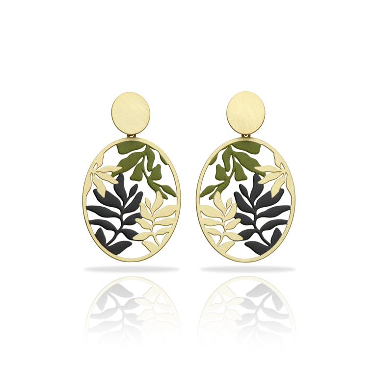 Boucles percées Orabella PM or kaki RAS