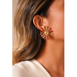 Boucles clips Yoruba rouge or B MISS