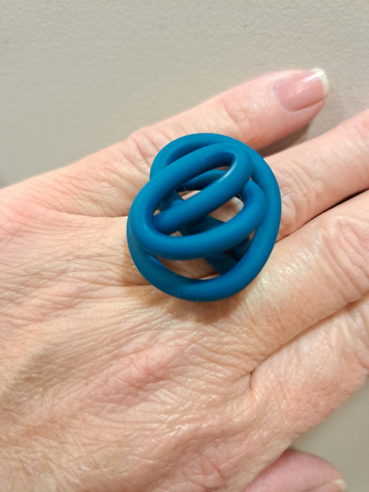 Bague Zig bleu canard SAMUEL CORAUX