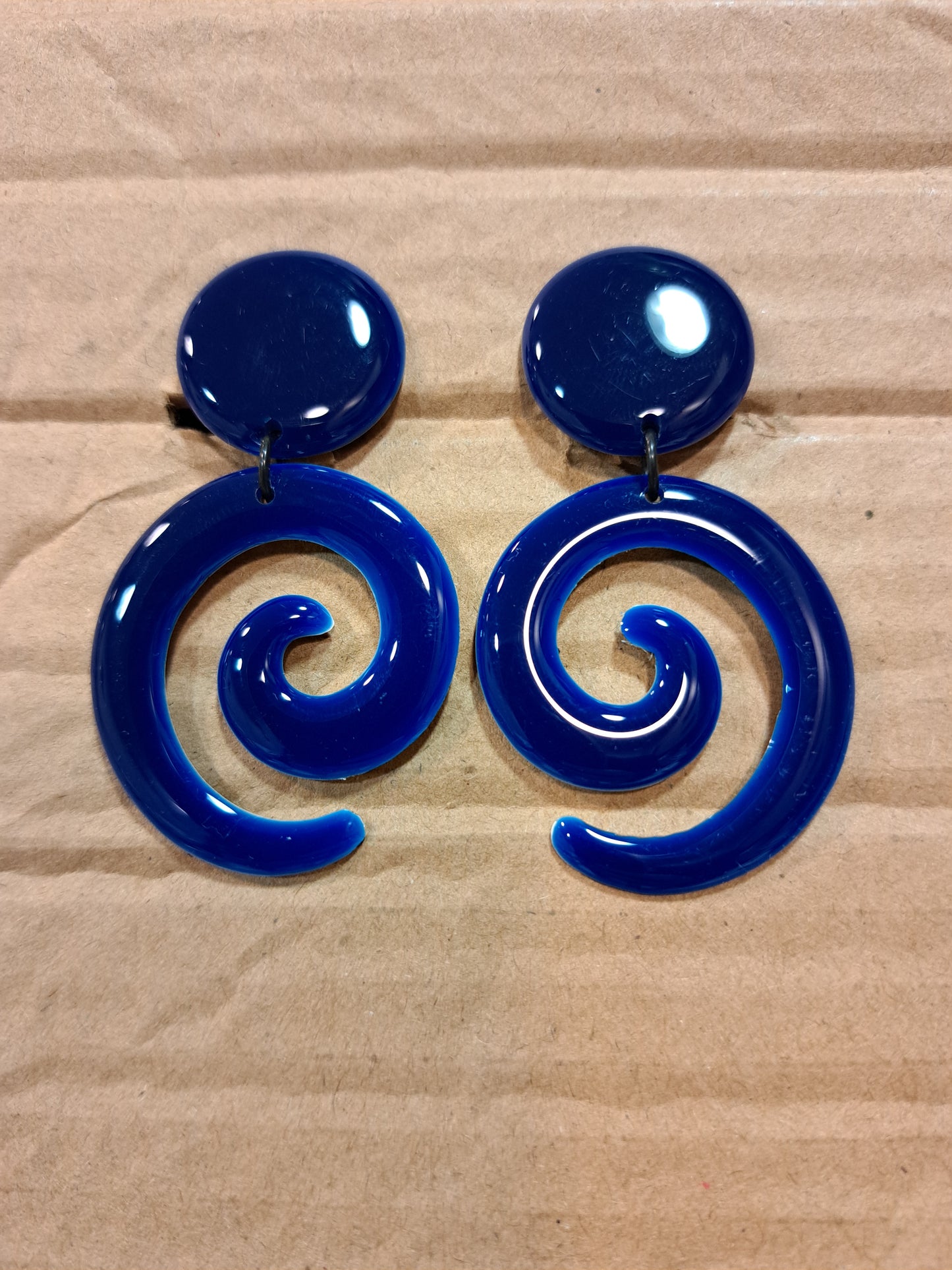 Boucles clips Spirale bleu marine THIERRY JOO