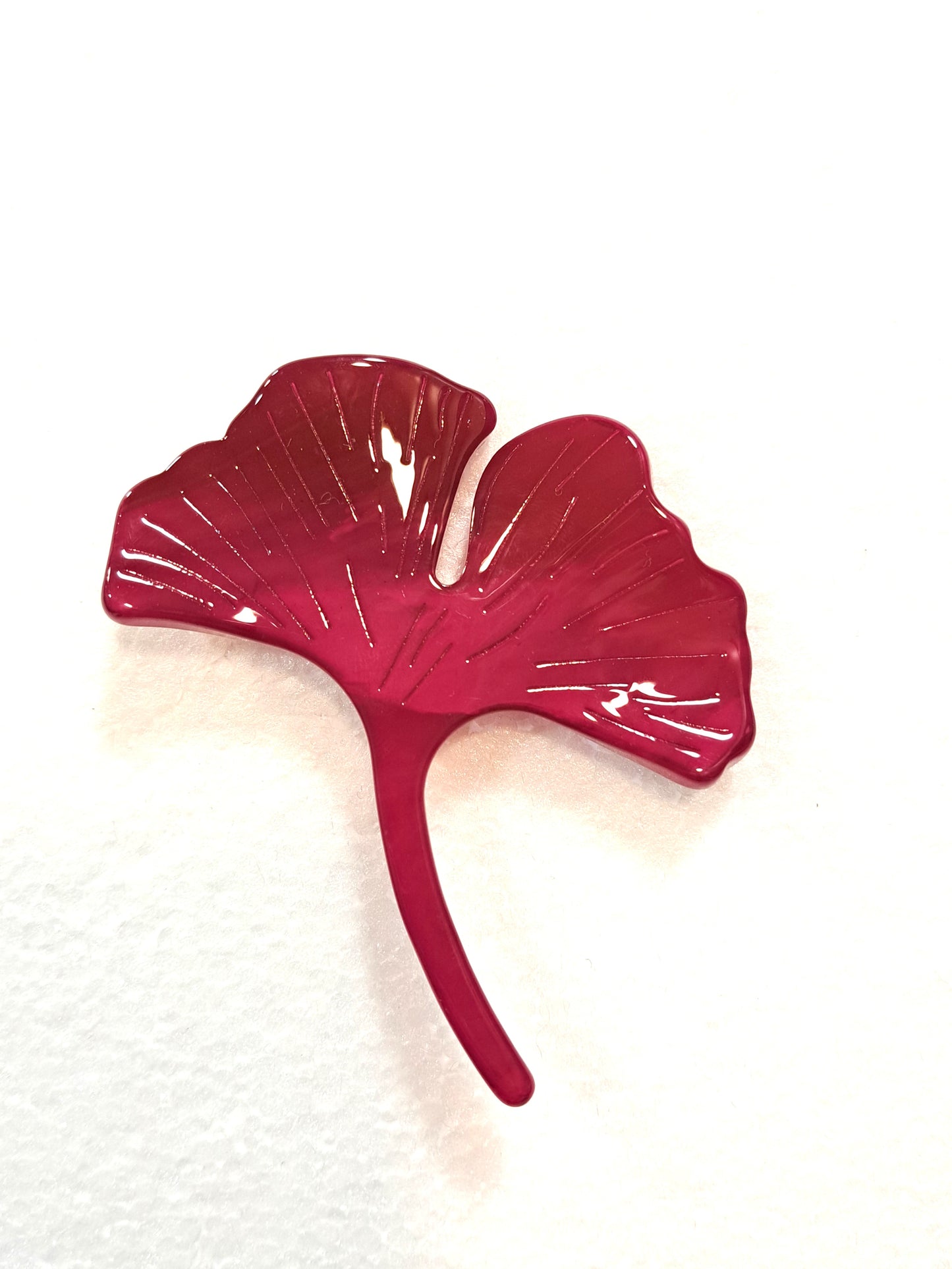 Broche Feuille ginkgo rose fuchsia Fancy F