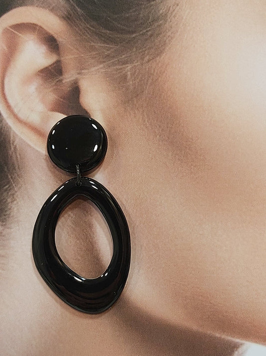 Boucles clips Ovale noir THIERRY JOO