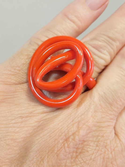 Bague Zig rouge SAMUEL CORAUX