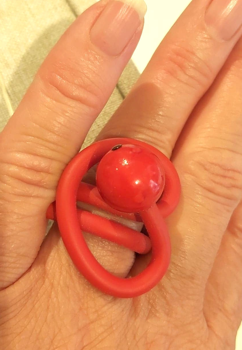Bague Arteum rouge SAMUEL CORAUX