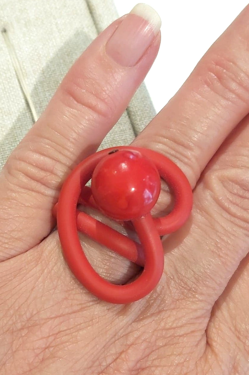 Bague Arteum rouge SAMUEL CORAUX