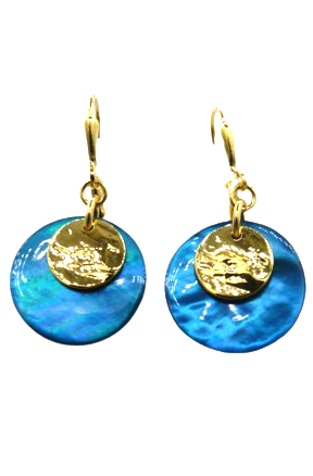 Boucles percées Dormeuse bleu or LA PETITE SARDINE