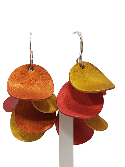 Boucles percées Chips rouge, orange et jaune OANA MILLET