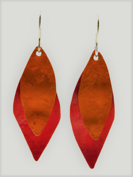 Boucles percées Feuilles orange et rouge OANA MILLET