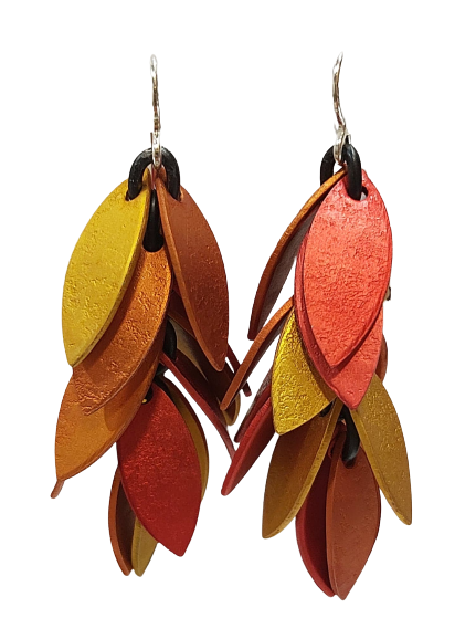 Boucles percées Grappe rouge, orange et jaune OANA MILLET