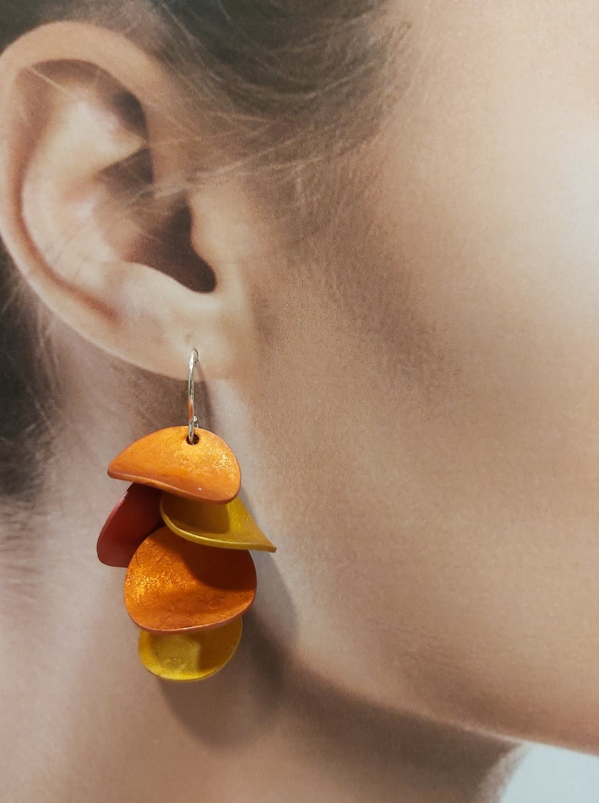 Boucles percées Chips rouge, orange et jaune OANA MILLET