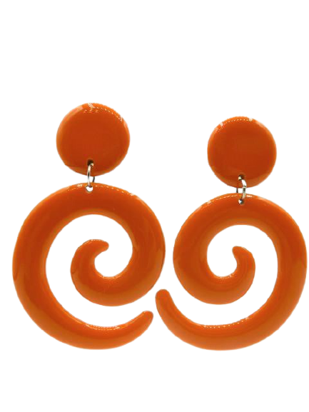 Boucles clips Spirale orange THIERRY JOO