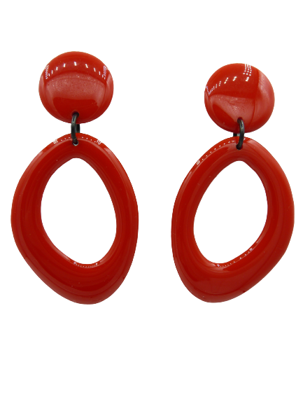 Boucles clips Ovale rouge THIERRY JOO