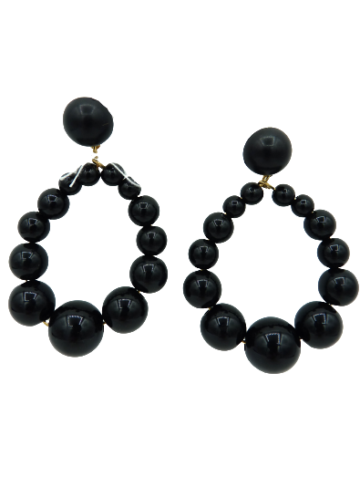 Boucles clips Perles noir BELLISSIMA