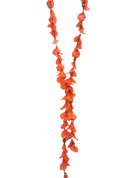 Collier sautoir Pétales GM orange Fancy F